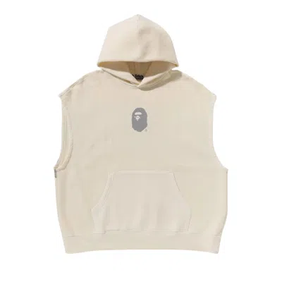 Pre-owned Bape Sleeveless Pullover Hoodie 'ivory' | Cream | Men's Size M
