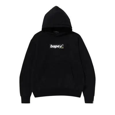 Pre-owned Bape Smooth Logo Relaxed Fit Hoodie 'black'
