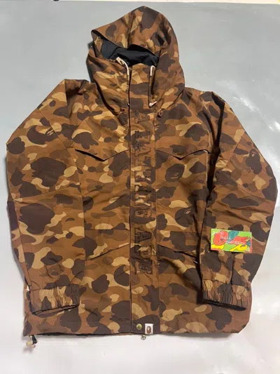 Pre-owned Bape Snowboard Jacket Brown Camo