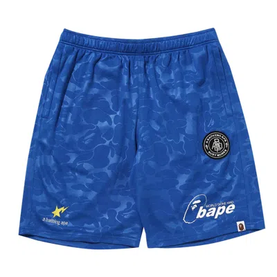 Pre-owned Bape Soccer Game Shorts 'blue'