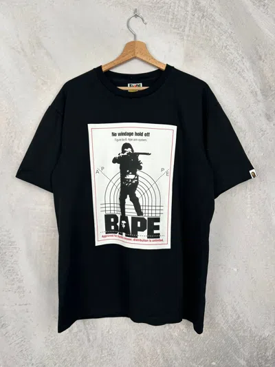 Pre-owned Bape Soldier Japanese Graphic Tee Streetwear Hype In Black