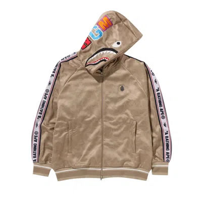 Pre-owned Bape Solid Camo Relaxed Fit Shark Full Zip Hoodie 'beige' In Brown