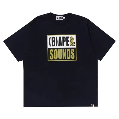 Pre-owned Bape Sounds Logo Tee 'navy' In Blue