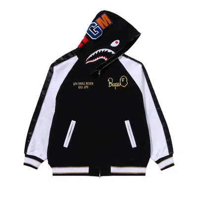 Pre-owned Bape Souvenir Shark Zip Hoodie 'black'
