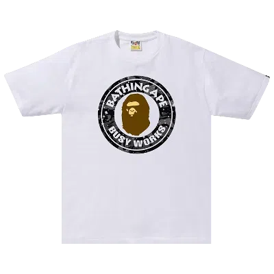 Pre-owned Bape Space Camo Busy Works Tee 'white'