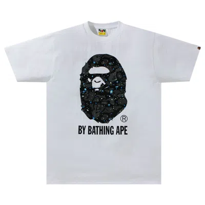 Pre-owned Bape Space Camo By Bathing Ape Tee 'white'