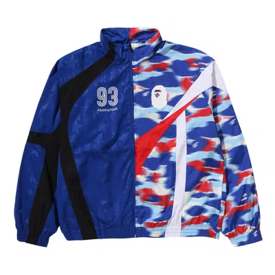 Pre-owned Bape Split Stand Collar Track Jacket 'blue' | Men's Size L