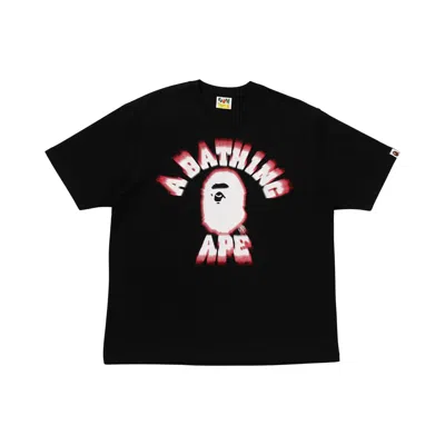 Pre-owned Bape Spray College Relaxed Fit Tee 'black' | Men's Size S