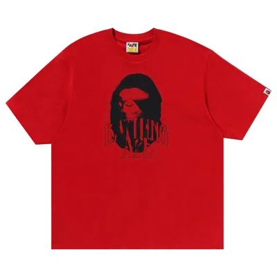 Pre-owned Bape Spray Print Logo Relaxed Fit Tee 'red'