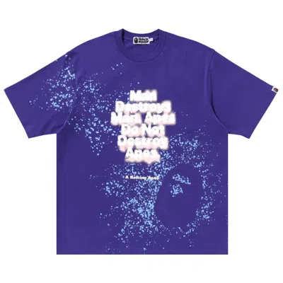 Pre-owned Bape Spray Print Slogan Relaxed Fit Tee 'purple' | Men's Size Xl