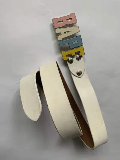Pre-owned Bape Ss2011 Cotton Candy Belt In White
