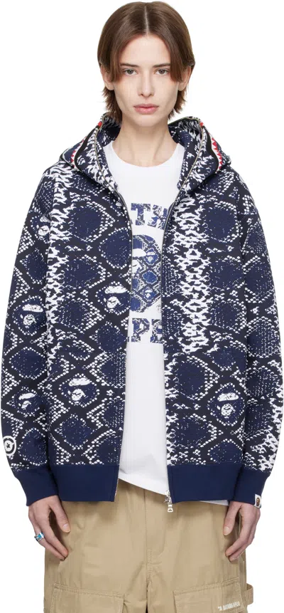 Bape Ssense Exclusive Blue Shark Hoodie