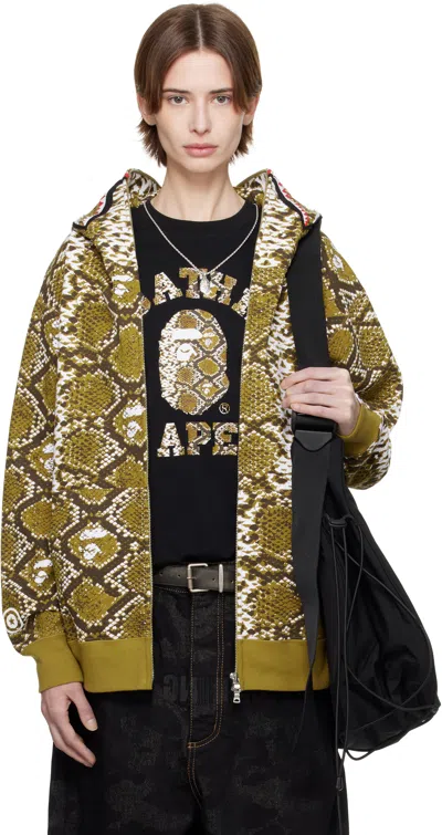 Bape Ssense Exclusive Khaki Shark Hoodie In Tan
