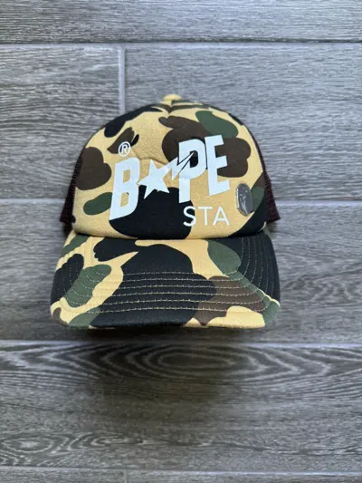 Pre-owned Bape Sta 1st Camo Trucker Hat
