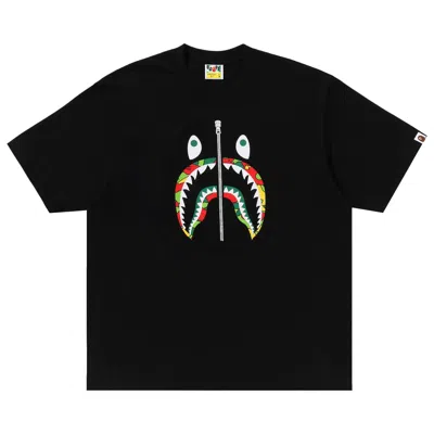 Pre-owned Bape Sta Camo Shark Face Relaxed Fit Tee 'black' | Men's Size Xl
