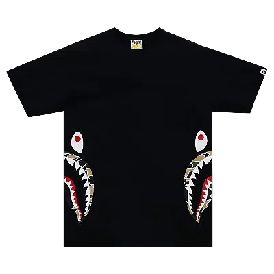 Pre-owned Bape Sta Camo Side Shark Tee 'black/yellow'