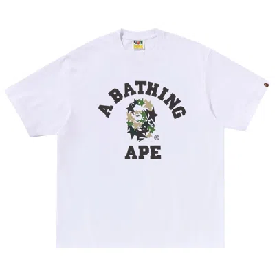 Pre-owned Bape Sta College Relaxed Fit Tee 'white' | Men's Size S