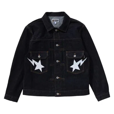 Pre-owned Bape Sta Denim Jacket Type-02 'indigo' In Blue