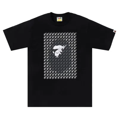 Pre-owned Bape Sta Houndstooth Ape Head Tee 'black/black'