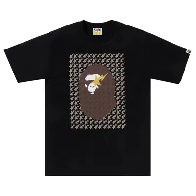 Pre-owned Bape Sta Houndstooth Ape Head Tee 'black/brown'