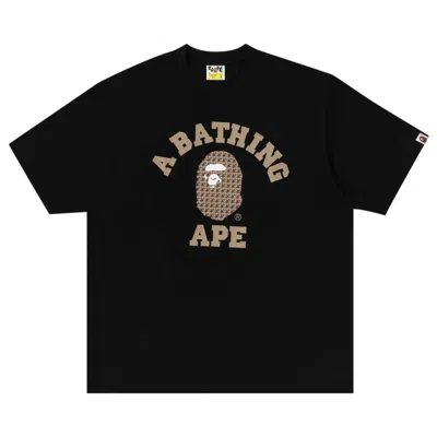 Pre-owned Bape Sta Houndstooth College Relaxed Fit Tee 'black' | Men's Size Xl