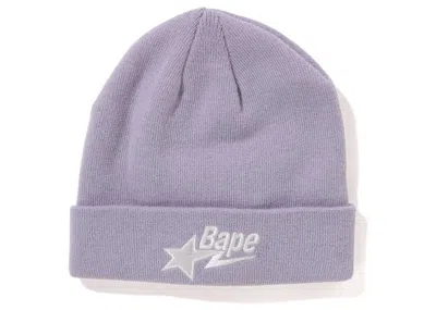 Pre-owned Bape Sta Knit Cap Beanie In Purple