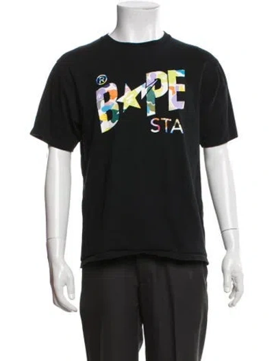 Pre-owned Bape Sta Logo Graphic Print T-shirt In Black