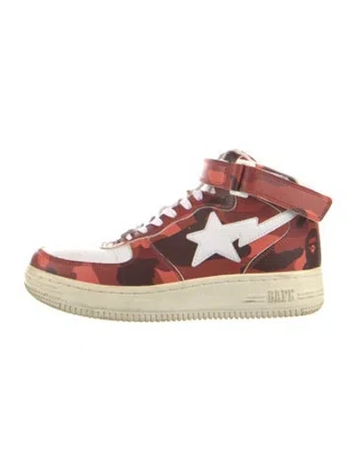 Pre-owned Bape Sta Midcamo Red Sneakers