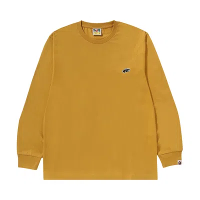 Pre-owned Bape Sta One Point Long-sleeve Tee 'yellow'
