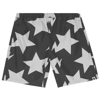 Pre-owned Bape Sta Pattern Beach Shorts 'black'