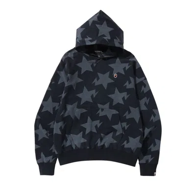 Pre-owned Bape Sta Pattern Loose Fit Pullover Hoodie 'black' | Men's Size Xl