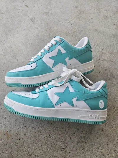 Pre-owned Bape Sta Teal White M1 Sneakers In Green