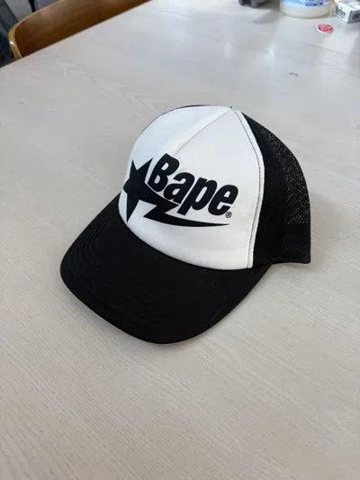 Pre-owned Bape Sta Trucker Hat In Black