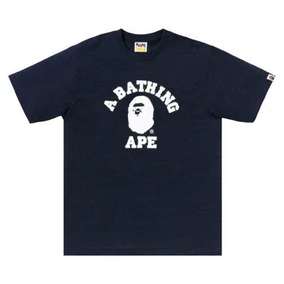 Pre-owned Bape Stone Eye College Tee 'blue' | Men's Size Xl