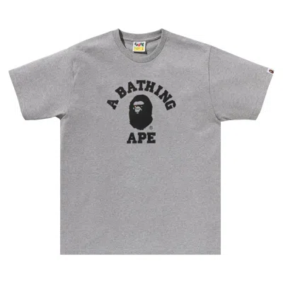 Pre-owned Bape Stone Eye College Tee 'grey' | Men's Size S In Gray