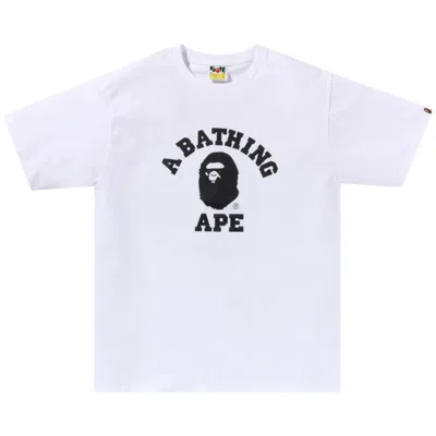 Pre-owned Bape Stone Eye College Tee 'white' | Men's Size L