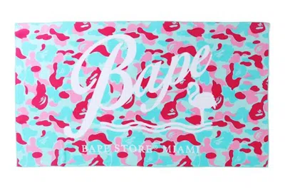 Pre-owned Bape Store Miami Beach Towel In Pink/blue