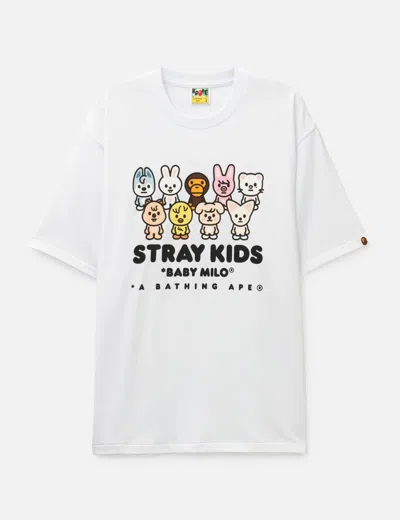 Bape Stray Kids T-shirt In White