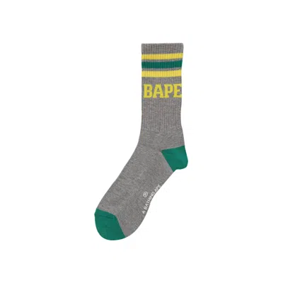 Pre-owned Bape Stripe Socks 'grey' | Men's Size M In Gray