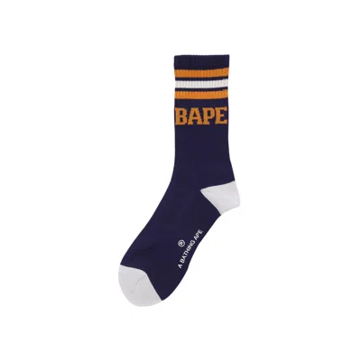Pre-owned Bape Stripe Socks 'navy' | Blue | Men's Size M