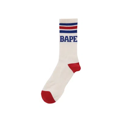 Pre-owned Bape Stripe Socks 'white' | Men's Size L