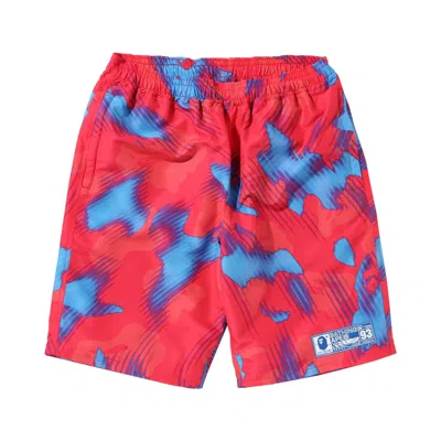 Pre-owned Bape Stroke Camo Beach Shorts 'red'