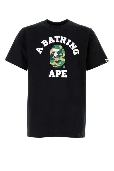 Bape -style Slate Cotton Abc Camo Collage T-shirt In Black