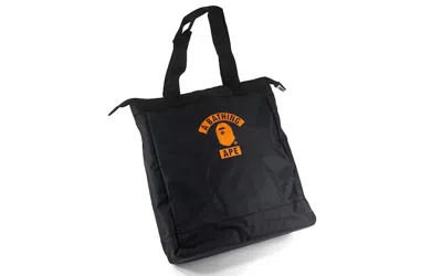 Pre-owned Bape Summer Bag Block Print Logo Tote Bag In Black/orange In Multi