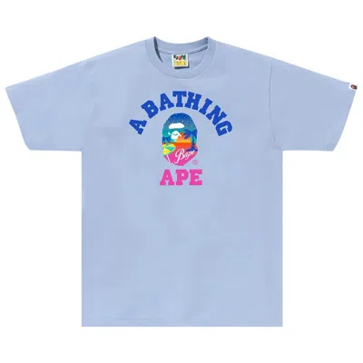 Pre-owned Bape Sunset Beach Tee 'sax' In Blue