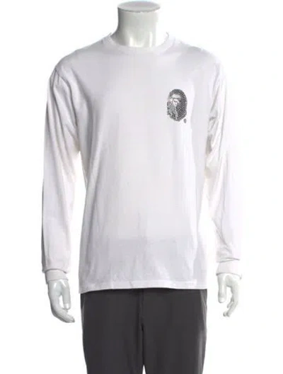 Pre-owned Bape Swarovski Head Logo Graphic Print T-shirt In White