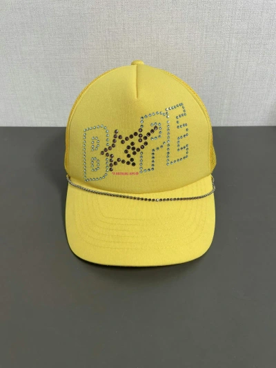 Pre-owned Bape Swarovski Trucker Hat In Yellow