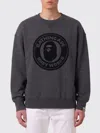 Bape Over Dye Busy Works Relaxed Fit Crewneck Sweatshir In Gray
