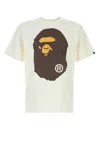 Bape White Cotton T-shirt In Neutral