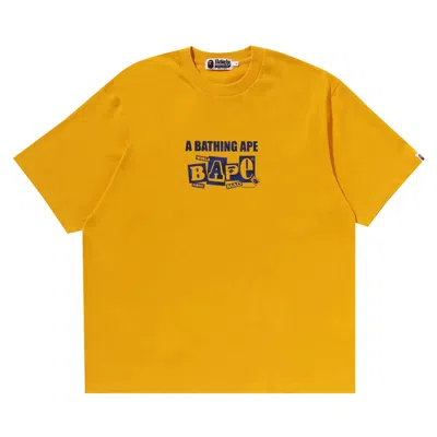 Pre-owned Bape Text Graphic Tee 'yellow'